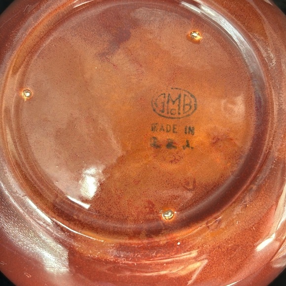 Vintage Tilt Ball Pitcher GMB Gladding McBean 1930s Pottery Brown Farmhouse 48oz - Picture 4 of 4